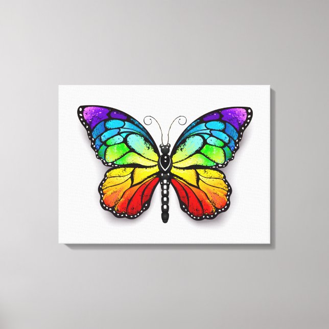Rainbow butterfly Monarch Canvas Print (Front)