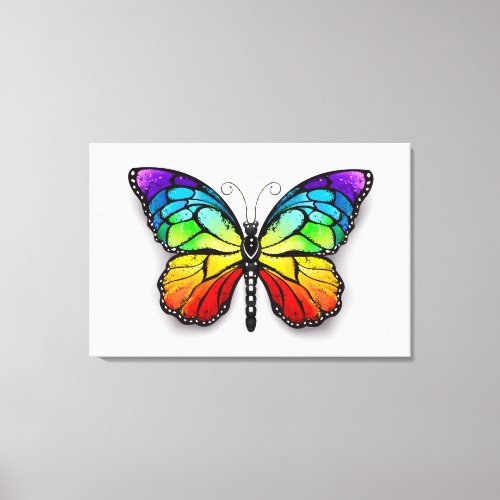 Rainbow butterfly Monarch Canvas Print