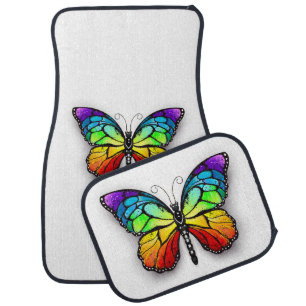 Rainbow butterfly Monarch Car Floor Mat