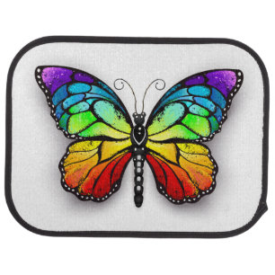 Rainbow butterfly Monarch Car Floor Mat