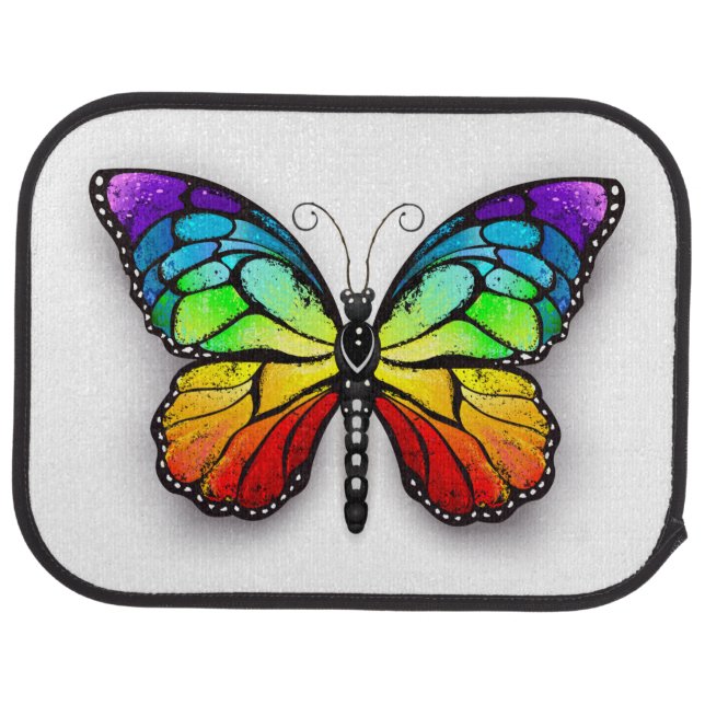 Rainbow butterfly Monarch Car Floor Mat (Rear)