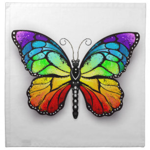 Rainbow butterfly Monarch Cloth Napkin
