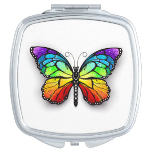 Rainbow butterfly Monarch Compact Mirror