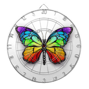 Rainbow butterfly Monarch Dart Board