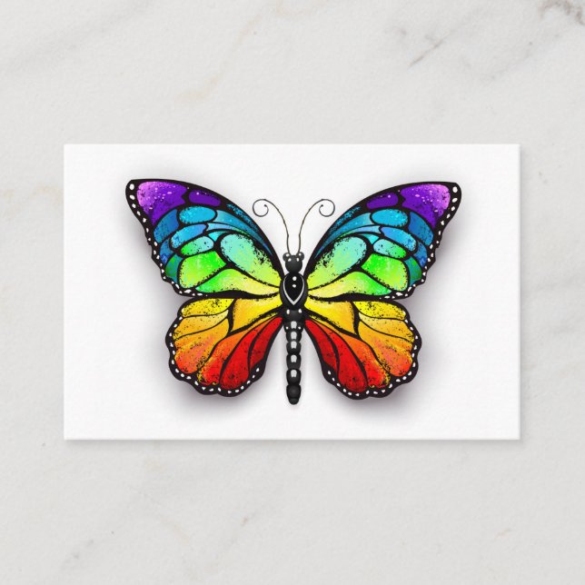 Rainbow butterfly Monarch Discount Card (Front)
