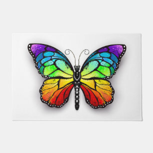 Rainbow butterfly Monarch Doormat