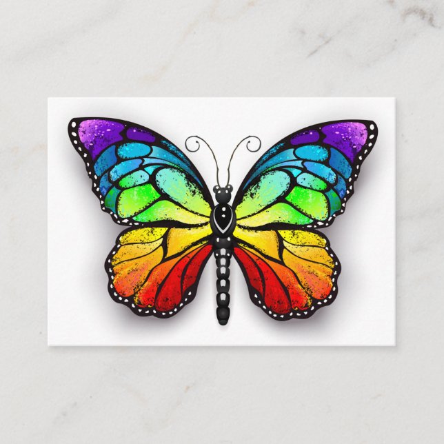 Rainbow butterfly Monarch Enclosure Card (Front)