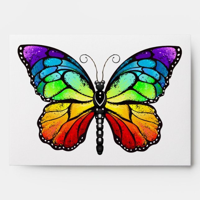 Rainbow butterfly Monarch Envelope (Front)
