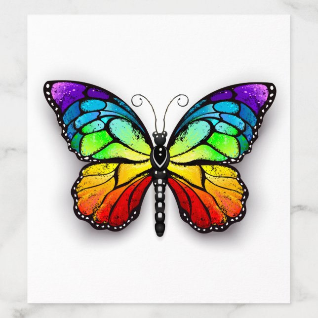 Rainbow butterfly Monarch Envelope Liner (Design)