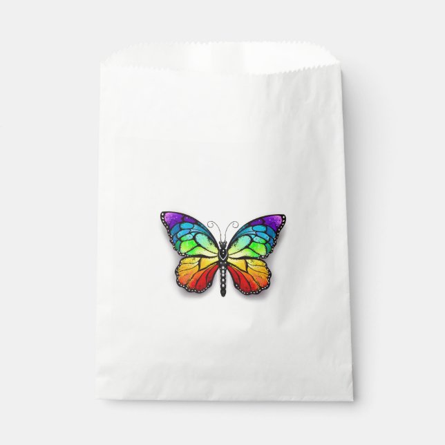 Rainbow butterfly Monarch Favor Bag (Front)