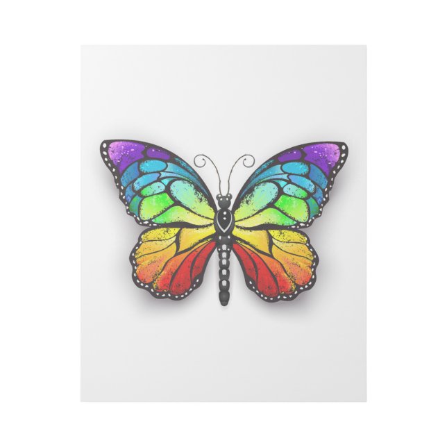 Rainbow butterfly Monarch Gallery Wrap (Front)