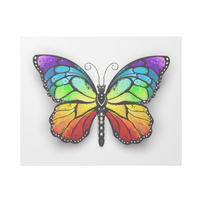 Rainbow butterfly Monarch Gallery Wrap (Front)
