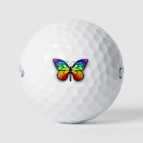 Rainbow butterfly Monarch Golf Balls