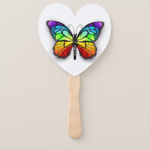 Rainbow butterfly Monarch Hand Fan