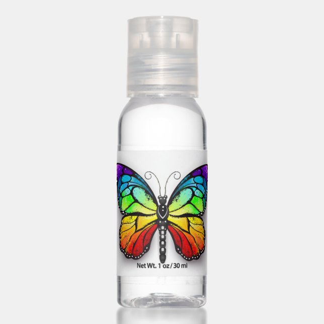 Rainbow butterfly Monarch Hand Sanitizer (Front)