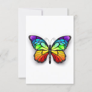 Rainbow butterfly Monarch Invitation