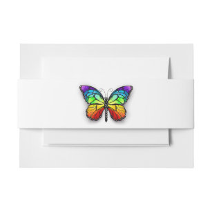 Rainbow butterfly Monarch Invitation Belly Band