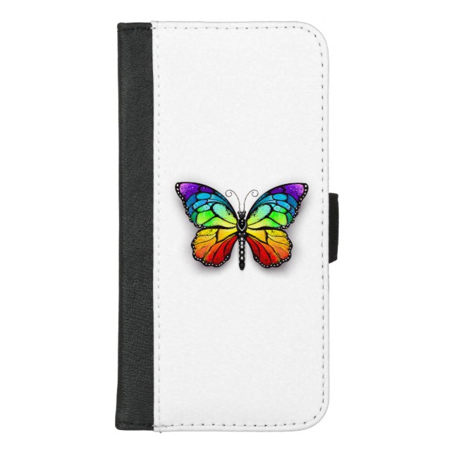 Rainbow butterfly Monarch iPhone Wallet Case (Front)