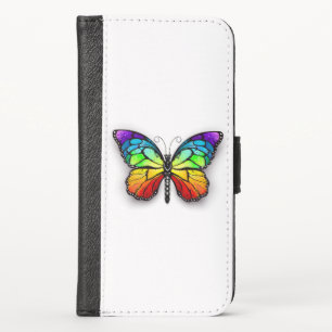 Rainbow butterfly Monarch iPhone XS Wallet Case