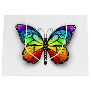 Rainbow butterfly Monarch Large Gift Bag