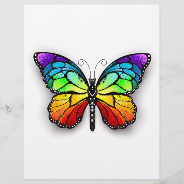 Rainbow butterfly Monarch Letterhead (Front)