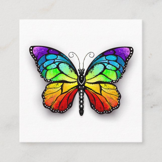 Rainbow butterfly Monarch Loyalty Card (Front)