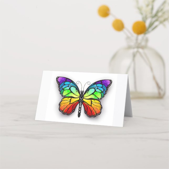 Rainbow butterfly Monarch Loyalty Card (Front)