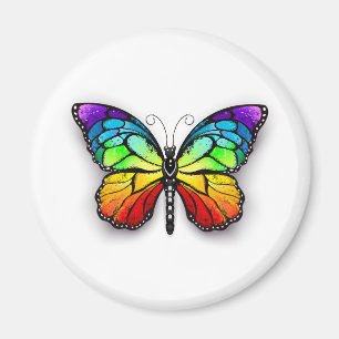 Rainbow butterfly Monarch Magnet