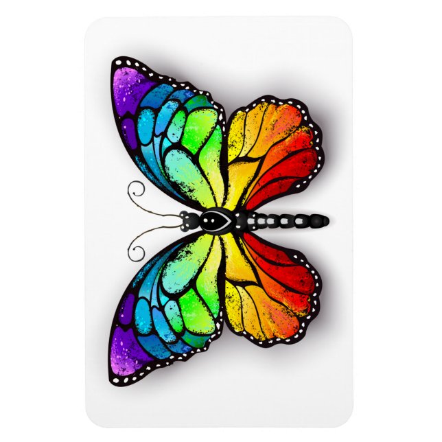 Rainbow butterfly Monarch Magnet (Vertical)