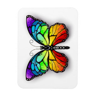 Rainbow butterfly Monarch Magnet