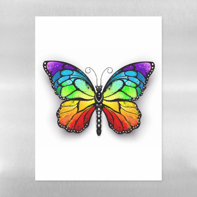 Rainbow butterfly Monarch Magnetic Dry Erase Sheet (Vertical)