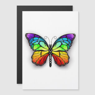 Rainbow butterfly Monarch Magnetic Invitation