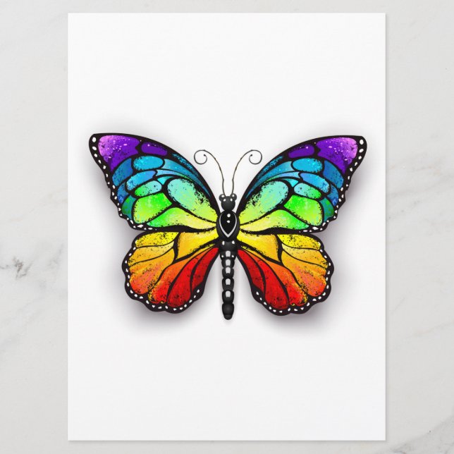 Rainbow butterfly Monarch Menu (Front)