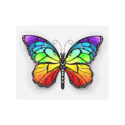 Rainbow butterfly Monarch Metal Print