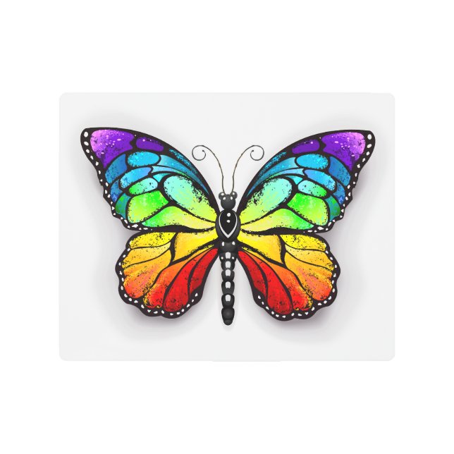 Rainbow butterfly Monarch Metal Print (Front)
