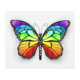 Rainbow butterfly Monarch Metal Print