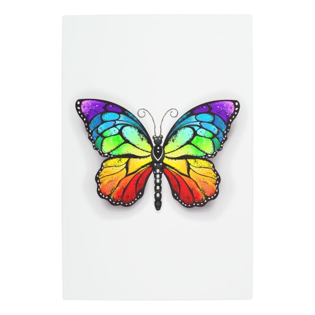 Rainbow butterfly Monarch Metal Print (Front)