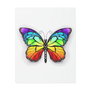 Rainbow butterfly Monarch Metal Print