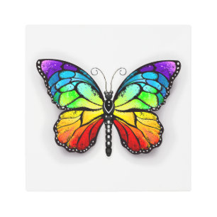 Rainbow butterfly Monarch Metal Print