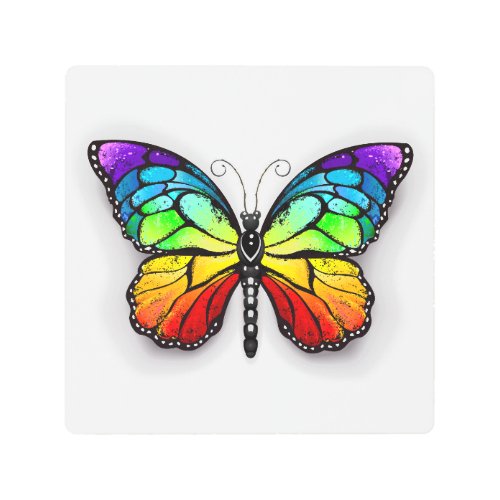 Rainbow butterfly Monarch Metal Print