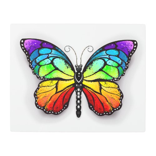 Rainbow butterfly Monarch Metal Print