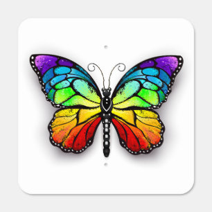 Rainbow butterfly Monarch Metal Sign