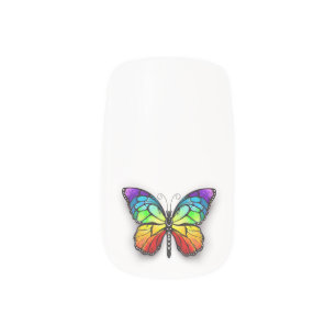 Rainbow butterfly Monarch Minx Nail Art