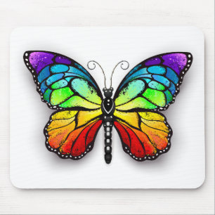 Rainbow butterfly Monarch Mouse Pad