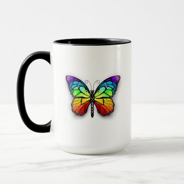 Rainbow butterfly Monarch Mug (Left)