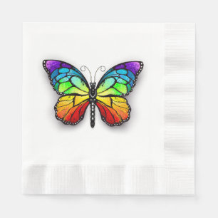 Rainbow butterfly Monarch Napkins