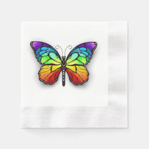 Rainbow butterfly Monarch Napkins