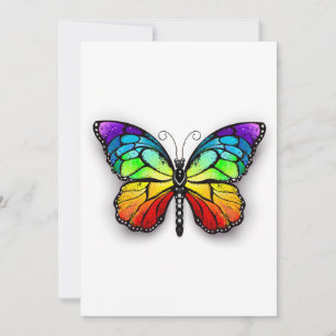 Rainbow butterfly Monarch Note Card
