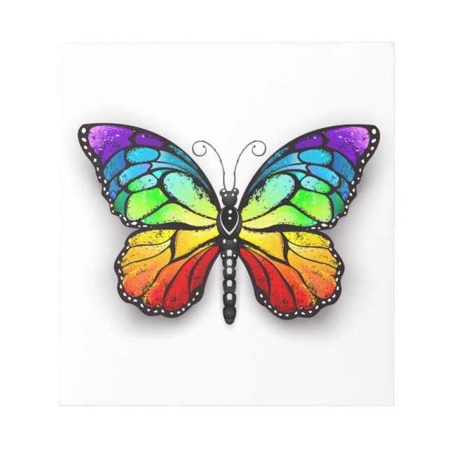 Rainbow butterfly Monarch Notepad (Front)