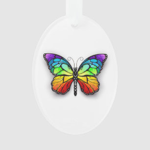 Rainbow butterfly Monarch Ornament